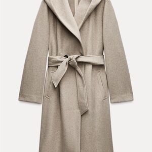 Zara Tan Coat with Belt